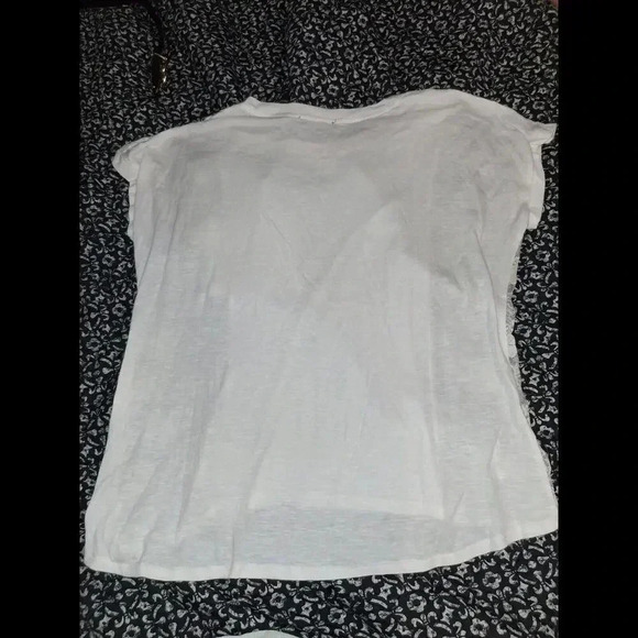 Womens Bandolino White Tee ~Lacesides Top, sz Lg - Picture 3 of 3